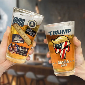 Trump MAGA 2024, We The People - US Election Beer Glass