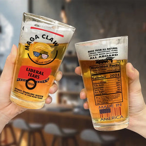 MAGA CLAW 2024, Trump Train, Liberal Tears - US Election Beer Glass