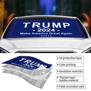 Make America Great Again - US Elections Auto Windshield Sunshade, Car Window Protector - Gift For Trump Supporters