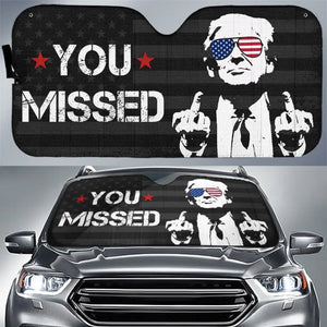 You Missed It - US Elections Auto Windshield Sunshade, Car Window Protector - Gift For Trump Supporters