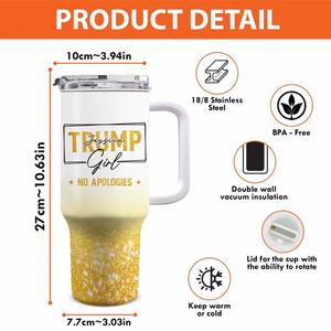 Trump Girl Votes For Trump - US Election 40 Oz Stainless Steel Tumbler With Handle - Gift For Best Friends, BFF, Sisters