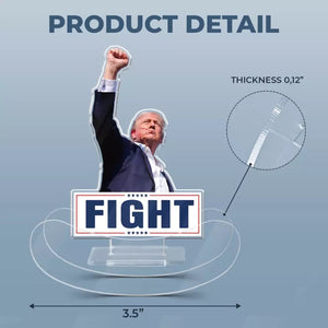 Fight With Trump, Save America Back - US Election Acrylic Shaking Stand - Home Decor Gifts For Trump Supporters