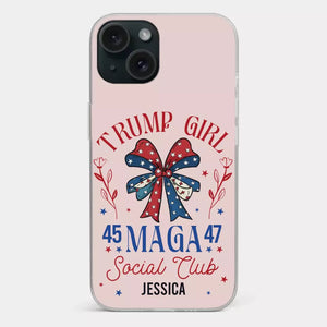 Red-Wave Girl Social Club - US Election Clear Phone Case - Gift For Best Friends, BFF, Sisters