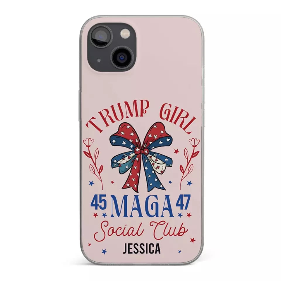 Red-Wave Girl Social Club - US Election Clear Phone Case - Gift For Best Friends, BFF, Sisters