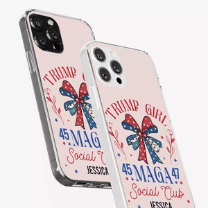 Red-Wave Girl Social Club - US Election Clear Phone Case - Gift For Best Friends, BFF, Sisters