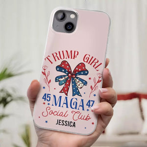 Red-Wave Girl Social Club - US Election Clear Phone Case - Gift For Best Friends, BFF, Sisters