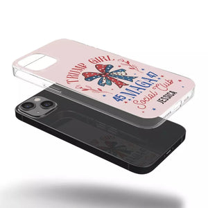 Red-Wave Girl Social Club - US Election Clear Phone Case - Gift For Best Friends, BFF, Sisters