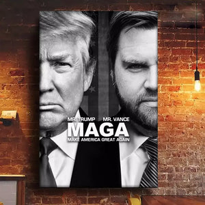 Mr. Trump, Mr. Vance, MAGA - Trump Election Vertical Canvas - Home Decor Gift For Trump Supporters