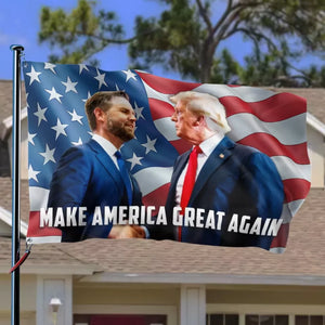 This Handshake Will Make America Great Again - Trump US Election Horizontal House Flag