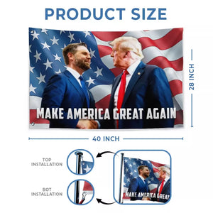 This Handshake Will Make America Great Again - Trump US Election Horizontal House Flag