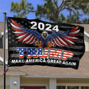 Trump 2024, America First - Trump US Election Horizontal House Flag