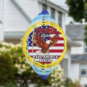 Trump 2024, Take America Back - US Election Wind Spinner - Trump Supporter, Republican Gifts And Decors