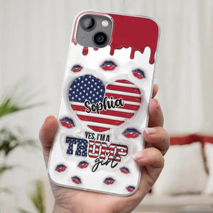 Yes, I'm A Conservative Girl - US Election 3D Inflated Effect Printed Clear Phone Case - Gift For Best Friends, BFF, Sisters