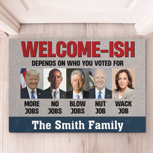 Welcome-ish Depends On Who You Voted For - US Elections Home Decor Decorative Mat, House Warming Gift Mat