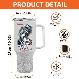 Conservative Girl, Deal With It - US Election Personalized Custom 40 Oz Stainless Steel Tumbler With Handle - Gift For Best Friends, BFF, Sisters