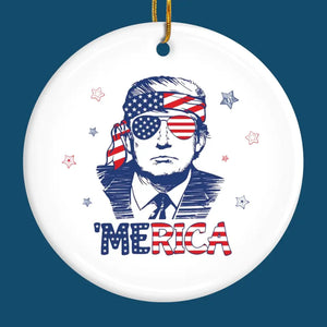 Take America Back And Save It - US Elections Ceramic Round Shaped Ornament - Christmas Gift For Trump Supporters