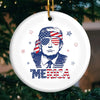 Take America Back And Save It - US Elections Ceramic Round Shaped Ornament - Christmas Gift For Trump Supporters