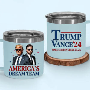 Trump And Vance, America's Dream Team - US Election 14oz Stainless Steel Tumbler With Handle