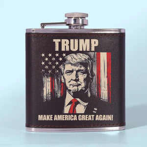 Trump 2024, Make America Great Again - US Election Hip Flask - Gift For Trump Supporters