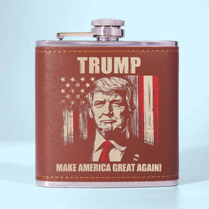 Trump 2024, Make America Great Again - US Election Hip Flask - Gift For Trump Supporters