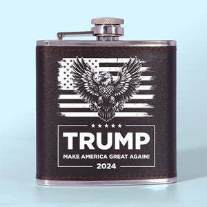 Trump 2024, Make America Great Once Again - US Election Hip Flask - Gift For Trump Supporters