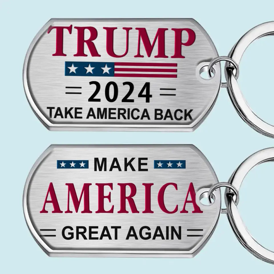 Trump 2024, Take America Back - US Election Keychain - Gift For Trump Supporters
