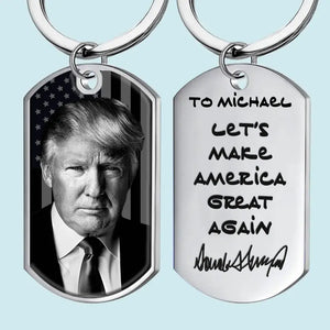 Let's Rebuild Our Nation's Strength - US Election Keychain - Gift For Conservative Supporters