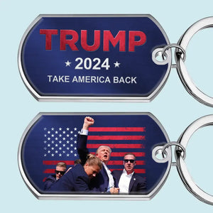 Stand With The Leader To Reclaim Our Future - US Election Keychain - Gift For Conservative Supporters