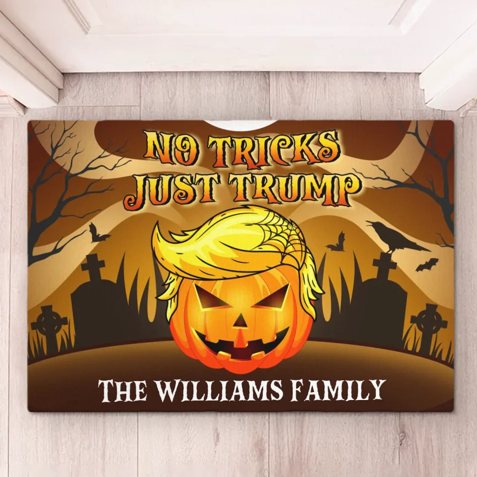 No Tricks, Just Trump - US Elections Home Decor Decorative Mat, Republican Halloween Gift