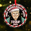 He Makes My Wish Come True - US Elections Circle Glass Ornament - Christmas Gift And Decor For Conservative Supporters