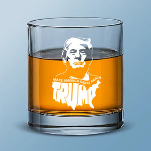 The Man Defends Our Achievements - US Election Whiskey Glass - Gift For Conservative Supporters