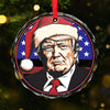 The Greatest Man - US Elections Circle Glass Ornament - Christmas Gift And Decor For Conservative Supporters