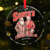 Santa's Favorite Felon - US Elections Circle Glass Ornament - Christmas Gift And Decor For Conservative Supporters