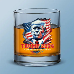 The Man 2024 - US Election Whiskey Glass - Gift For Conservative Supporters