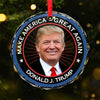 Together For You - US Elections Circle Glass Ornament - Christmas Gift And Decor For Conservative Supporters