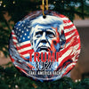 Fight To Bring Back American Pride - US Elections Ceramic Round Shaped Ornament - Christmas Gift For Conservative Supporters