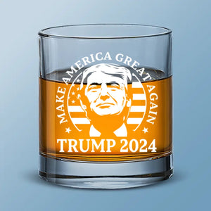 Always Here For America - US Election Whiskey Glass - Gift For Conservative Supporters