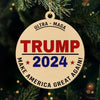 America Strong, Together Bold - US Election Leather Ornament - Christmas Gift And Decor For Conservative Supporters