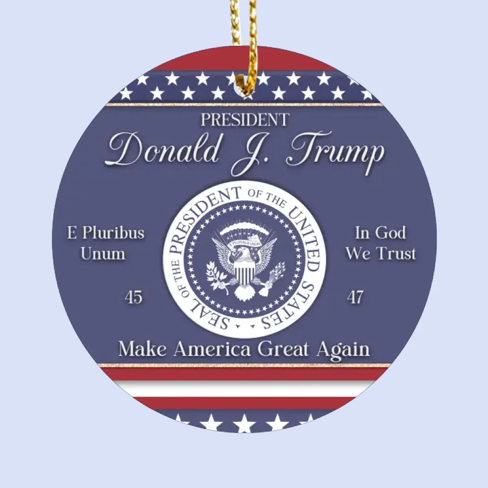 We Trust In Real Changes - US Election Leather Ornament - Christmas Gift And Decor For Conservative Supporters