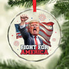 For The People, For America - US Elections Circle Glass Ornament - Christmas Gift And Decor For Conservative Supporters