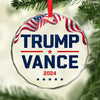 Protect America, Restore Our Dream - US Elections Circle Glass Ornament - Christmas Gift And Decor For Conservative Supporters