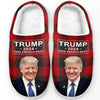 The Great Man Will Return America To Glory - US Election Fluffy Slippers - Christmas Gift For Conservative Supporters