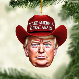 He Restores American Greatness - US Election Acrylic Custom Shaped Ornament - Christmas Gift And Decor For Conservative Supporters