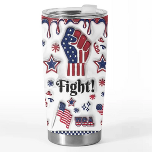 Fight With Him 2024, Fight For The USA - US Election 40 Oz Stainless Steel Tumbler With Handle, 20oz Tumbler