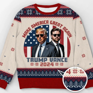 Bring Back American Pride - US Election Ugly Sweatshirt - Unisex Wool Jumper - Christmas Gift For Red-Wave Supporters