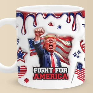 Battle For American Values - US Elections 3D Inflated Effect Printed Mug - Gift For Conservative Supporters