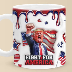 Battle For American Values - US Elections 3D Inflated Effect Printed Mug - Gift For Conservative Supporters