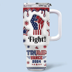 Pride In Our Country Inspires Change - US Election 3D Inflated Effect Printed 40 Oz Stainless Steel Tumbler With Handle