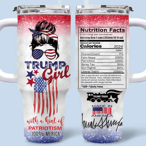 Never Underestimate The Power Of A Girl Who Believes - US Election 40 Oz Stainless Steel Tumbler With Handle - Gift For Best Friends, BFF, Sisters