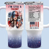 Strong Girls Build Strong Futures - US Election 40 Oz Stainless Steel Tumbler With Handle - Gift For Best Friends, BFF, Sisters
